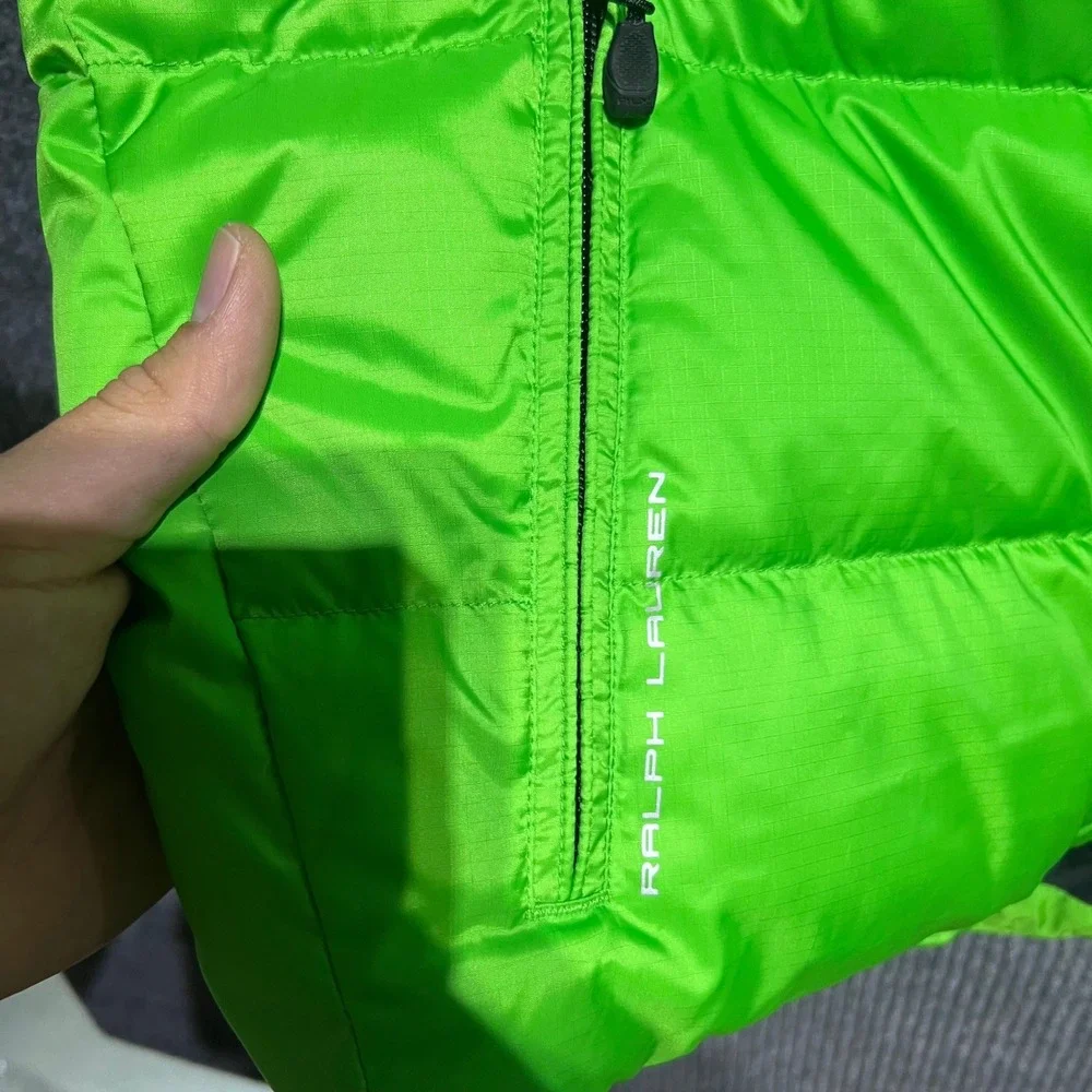 RLX Ralph Lauren Puffer Vest Mens XL Green Down Filled Neon Gorpcore Winter